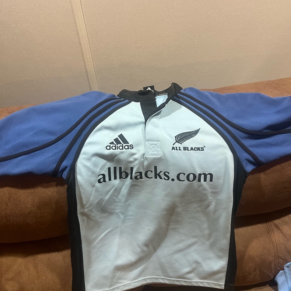 Adidas All Blacks Jersey in Black and Light Blue